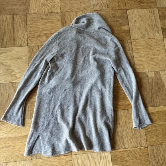 Cynthia Rowley Cashmere Cardigan Sweater Open Long Sleeve Soft Tan Taupe - Picture 2 of 7